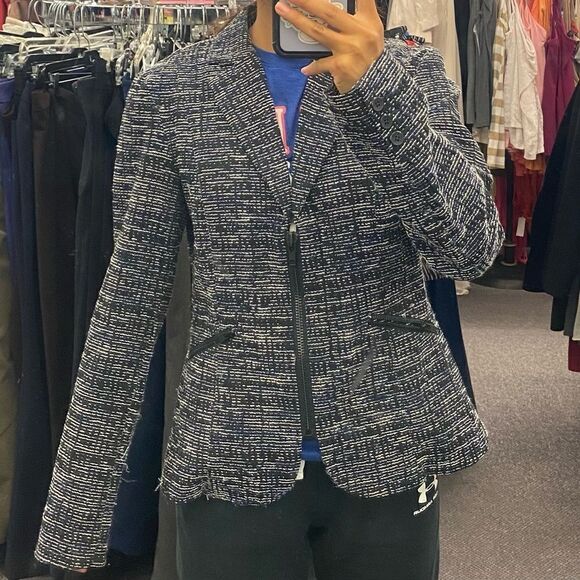 CABI Ladies 4 BLue & Black Twill Suit Jacket - Picture 3 of 8